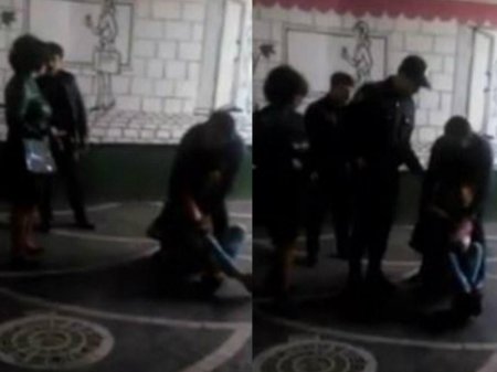 "Torqovı"da oğlan insanların gözü qarşısında qızı döydü - VİDEO