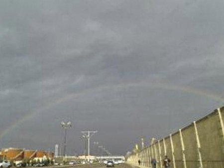 Bakıda göy qurşağı göründü - FOTO