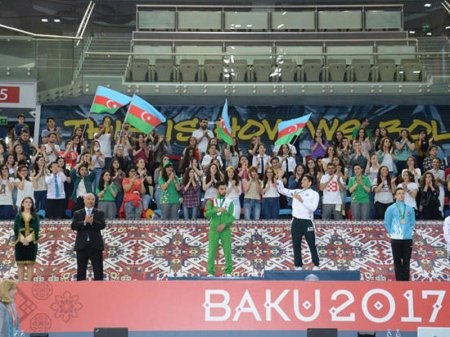 IV İslam Həmrəyliyi Oyunlarında idman gimnastikası üzrə fərdi yarışların qalibləri mükafatlandırılıb