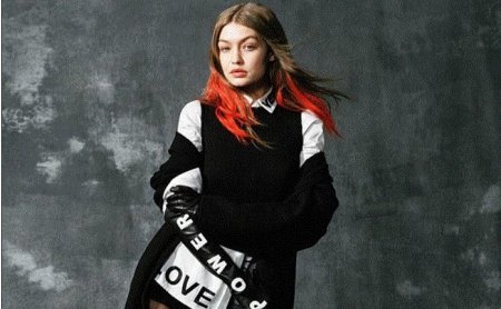 Qırmızıbaş Gigi Hadid - fotolar