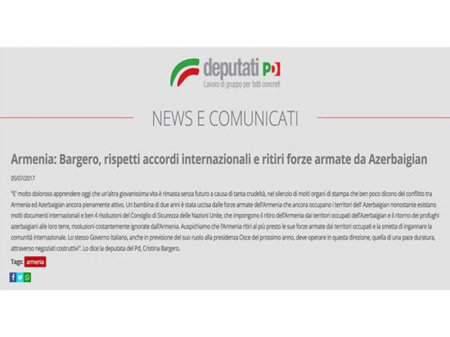 İtaliya parlamentinin üzvləri Ermənistanın təxribatını pisləyən bəyanatlar veriblər